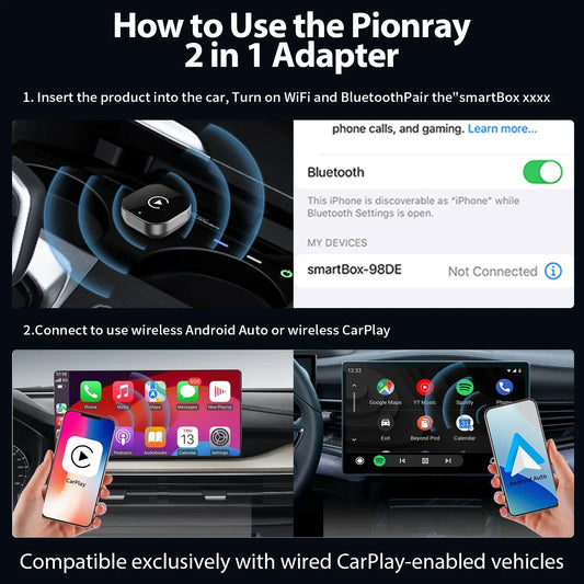 Boîte CarPlay & Android Auto Sans Fil