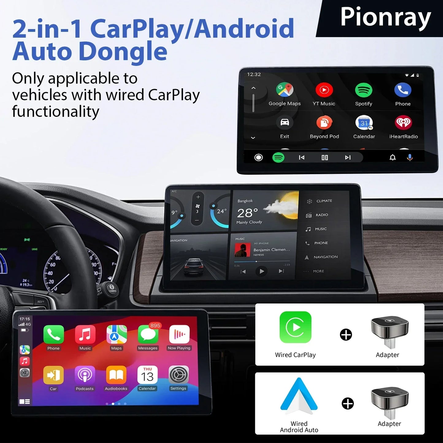 Boîte CarPlay & Android Auto Sans Fil